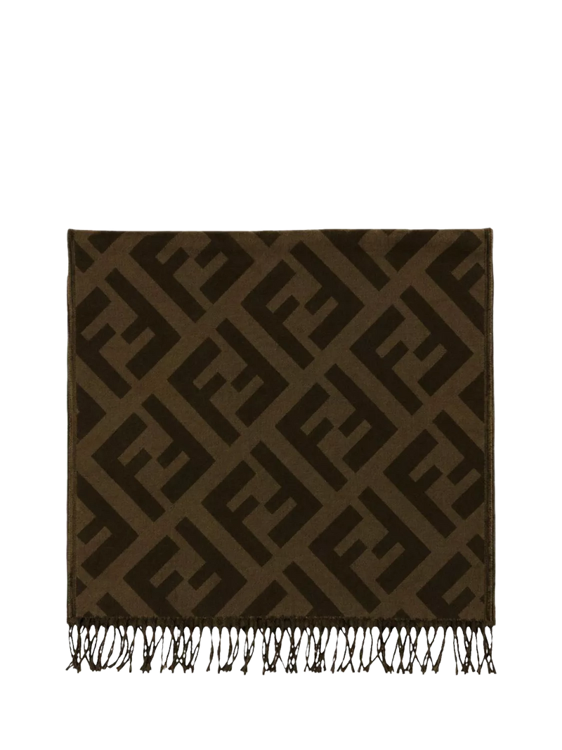 Fendi green zucca print scarf 85x45cm, UK version