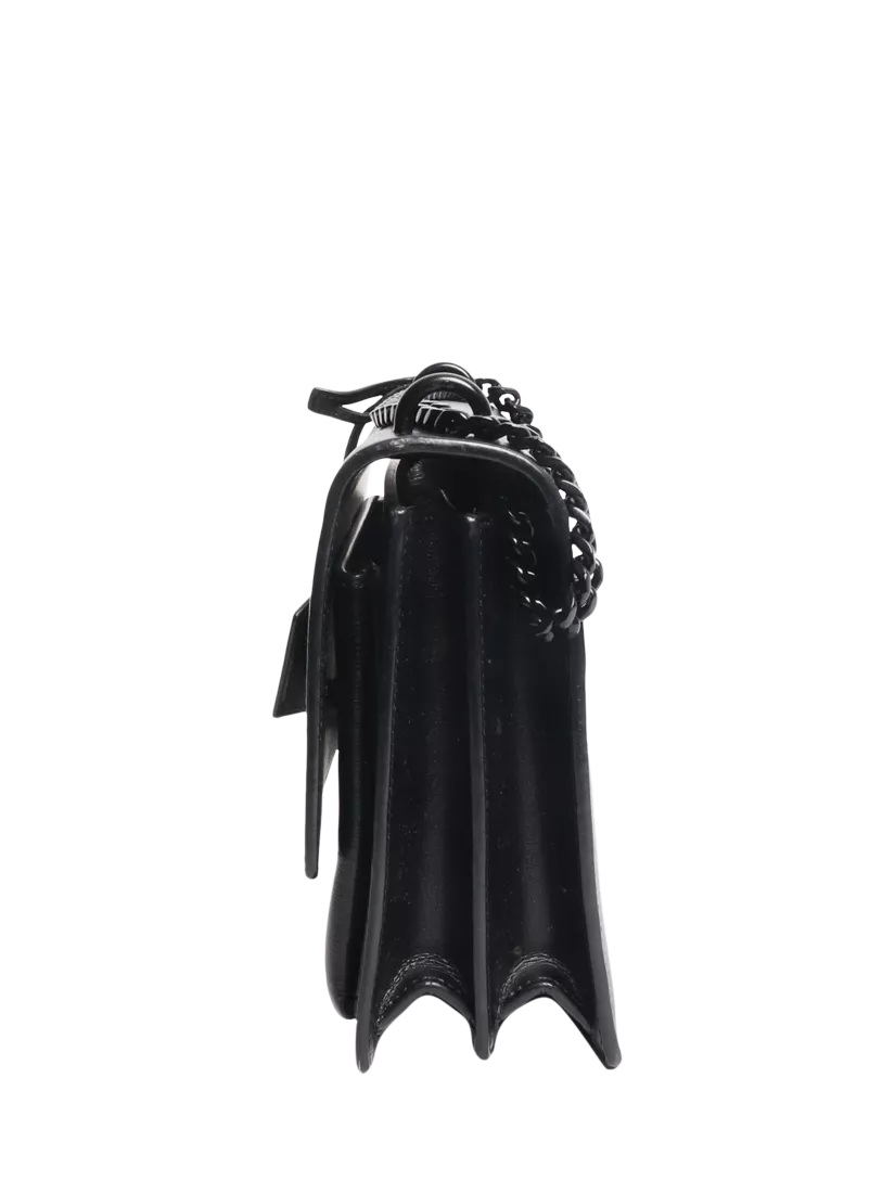 SAINT LAURENT medium Sunset crossbody bag black leather, UK version