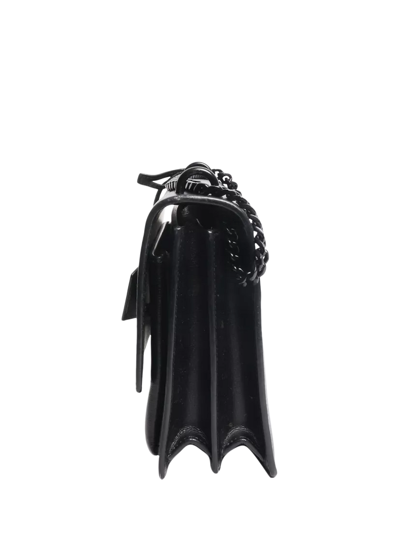 SAINT LAURENT medium Sunset crossbody bag black leather, UK version
