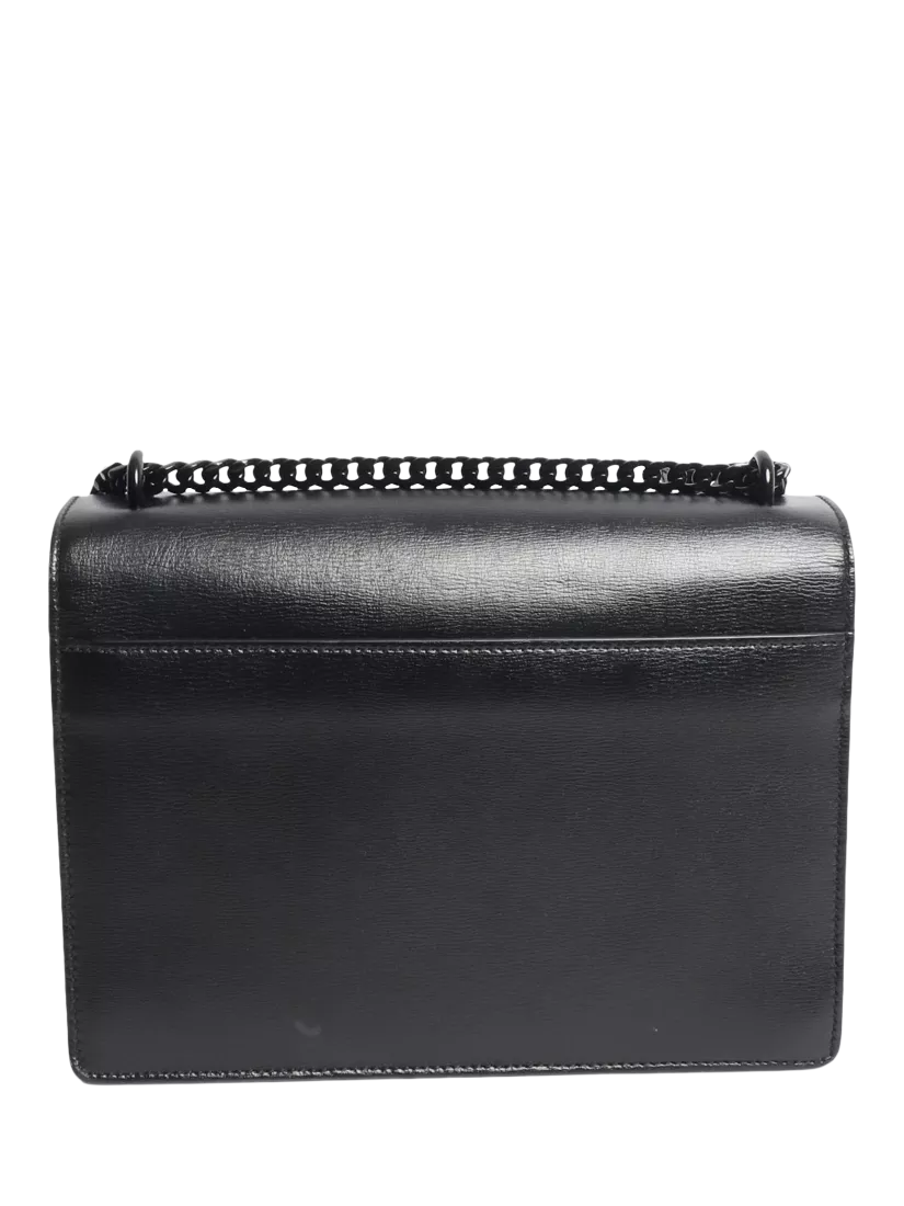 SAINT LAURENT medium Sunset crossbody bag black leather, UK version