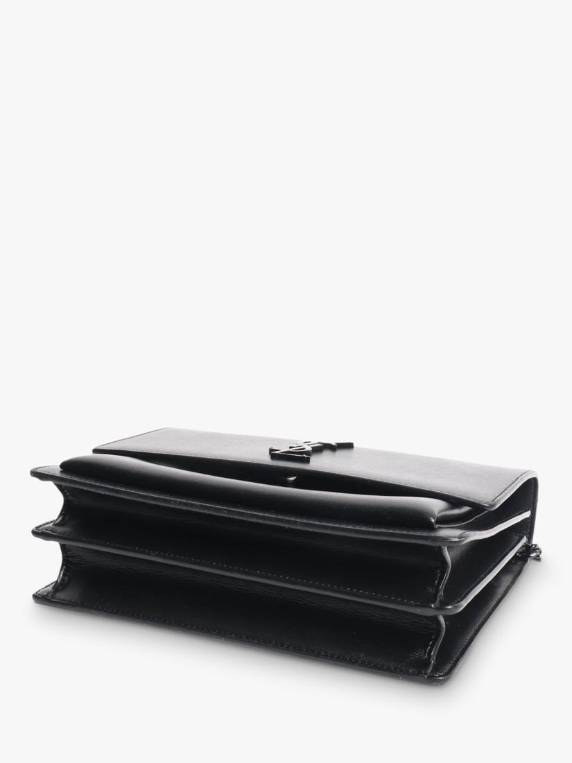 SAINT LAURENT medium Sunset crossbody bag black leather, UK version