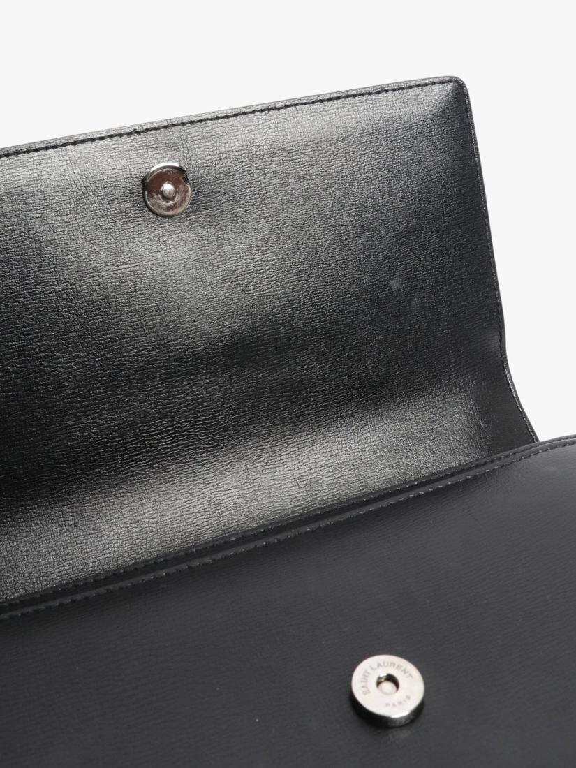 SAINT LAURENT medium Sunset crossbody bag black leather, UK version