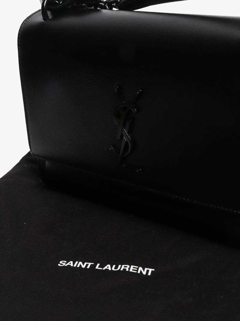 SAINT LAURENT medium Sunset crossbody bag black leather, UK version