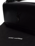 SAINT LAURENT medium Sunset crossbody bag black leather, UK version