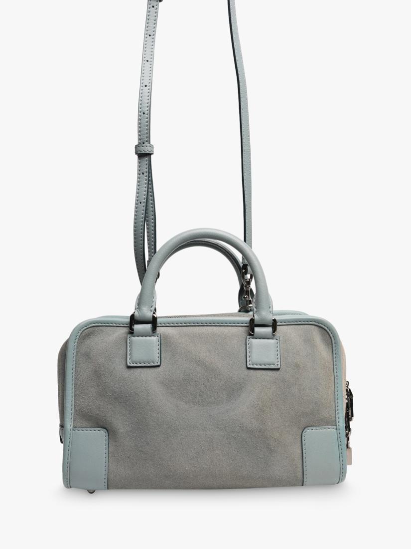 LOEWE Mini Amazona suede crossbody bag blue, imported from the UK