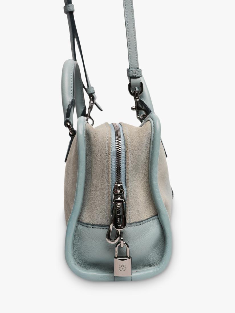 LOEWE Mini Amazona suede crossbody bag blue, imported from the UK