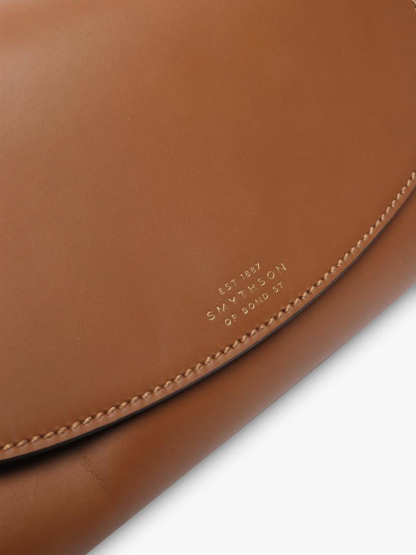 Smythson Equestrian leather crossbody bag brown gold hardware - British product