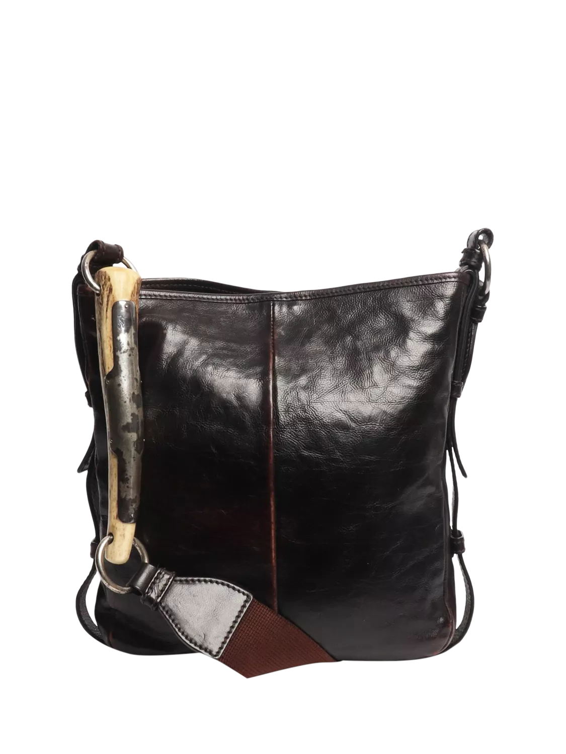 SAINT LAURENT brown leather vintage Mombasa bag (British brand)
