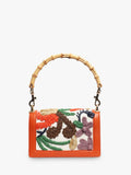 Miu Miu orange embroidered bag with bamboo handle, UK version