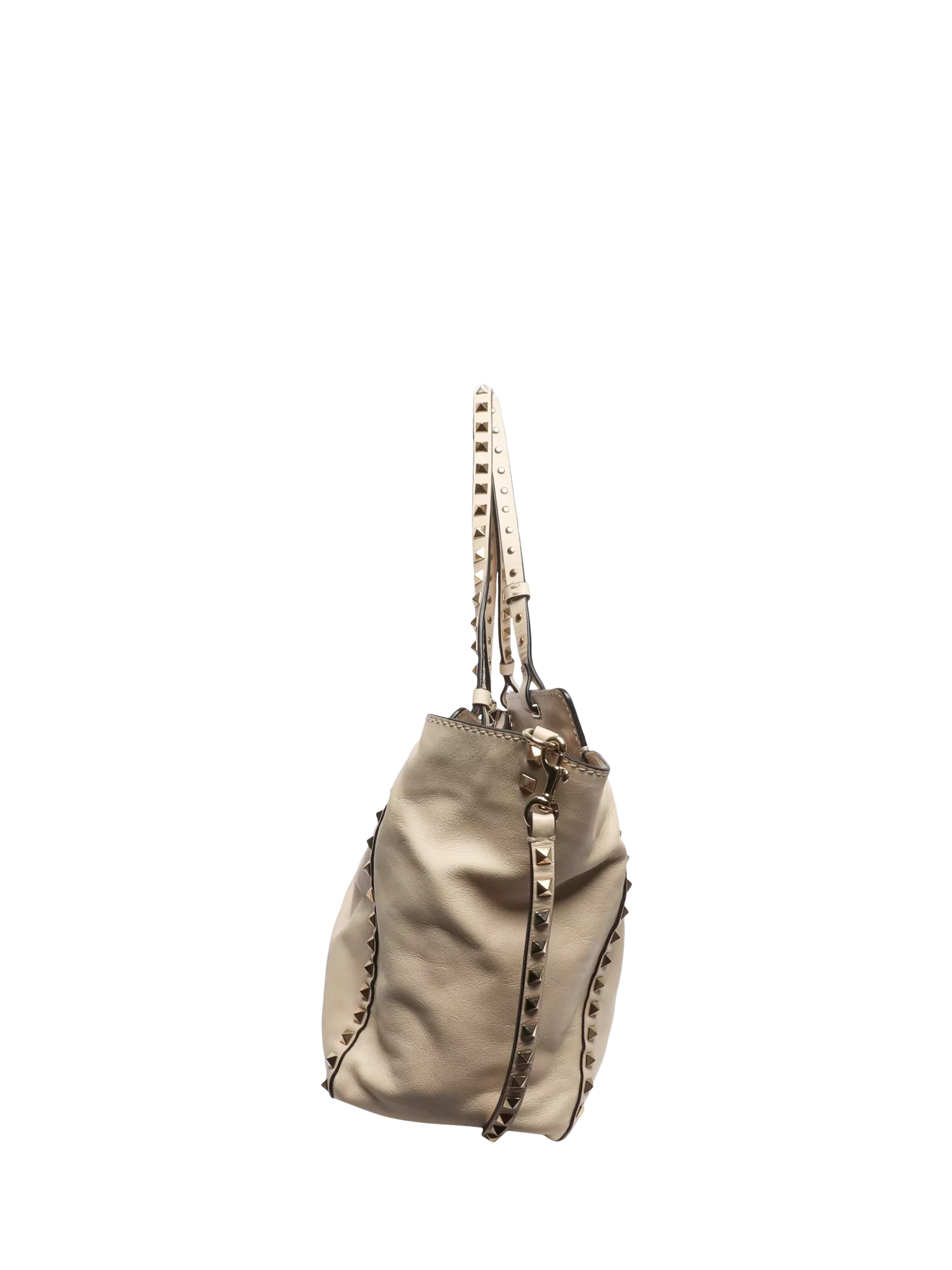 Pre-loved Valentino Rockstud shoulder bag cream leather, imported from the UK