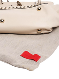 Pre-loved Valentino Rockstud shoulder bag cream leather, imported from the UK