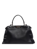 Pre-loved Fendi Peekaboo navy leather 2-way bag - British product