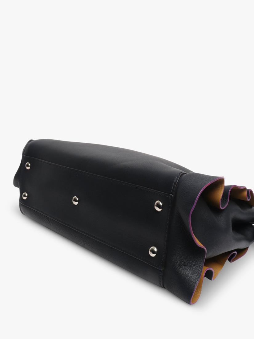 Pre-loved Fendi Peekaboo navy leather 2-way bag - British product