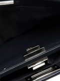 Pre-loved Fendi Peekaboo navy leather 2-way bag - British product