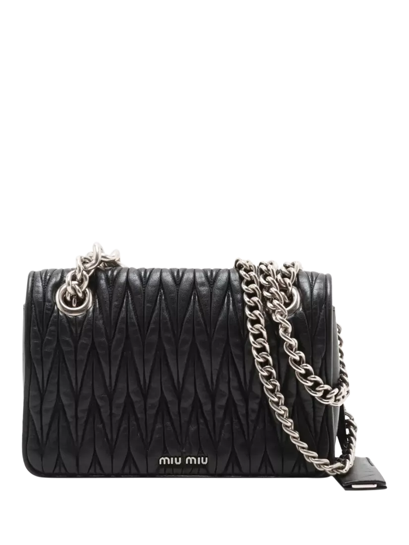 Miu Miu Matelassé leather chain bag black (British brand)