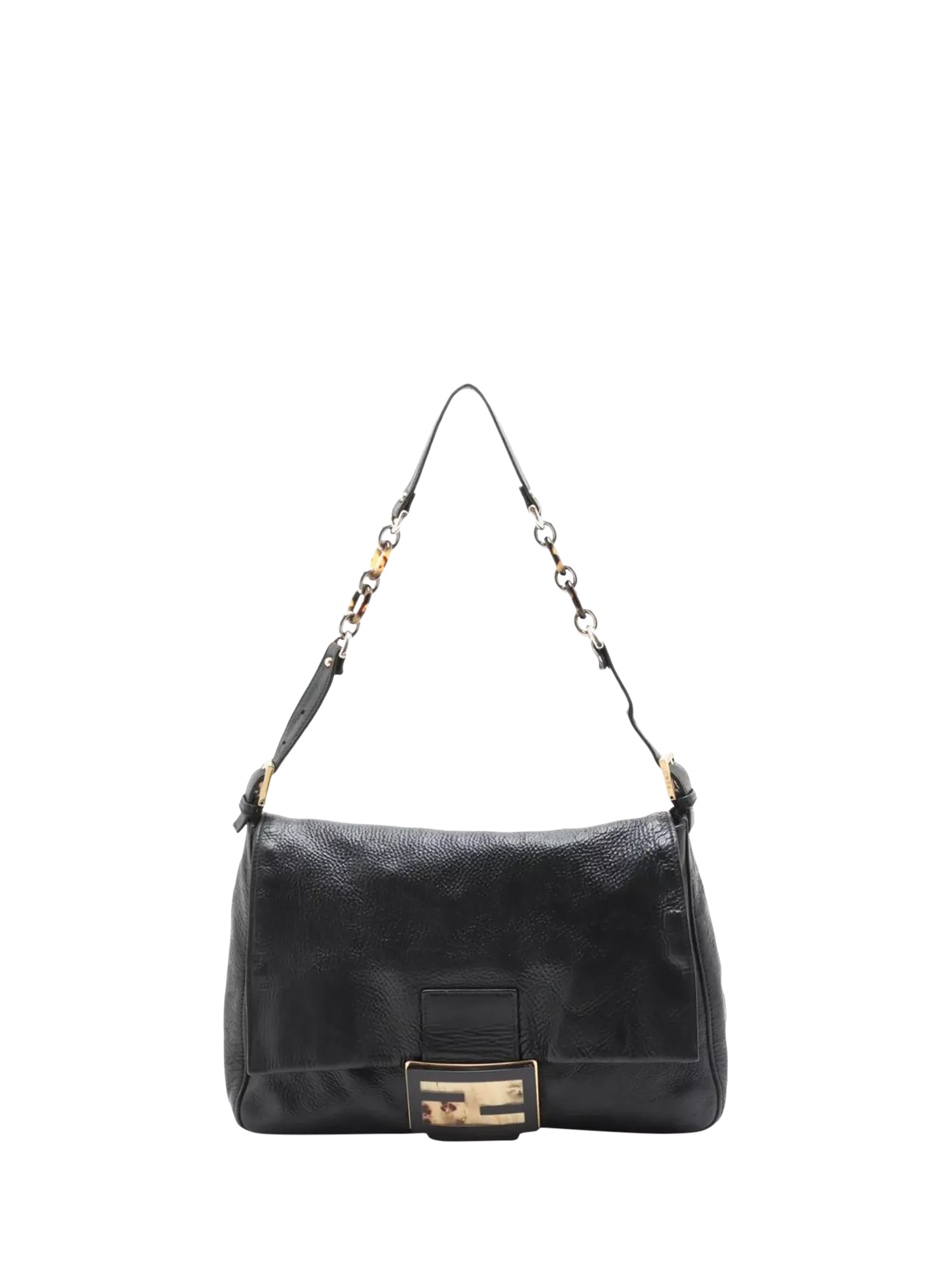 Fendi Mama Baguette shoulder bag black leather 33cm - British product