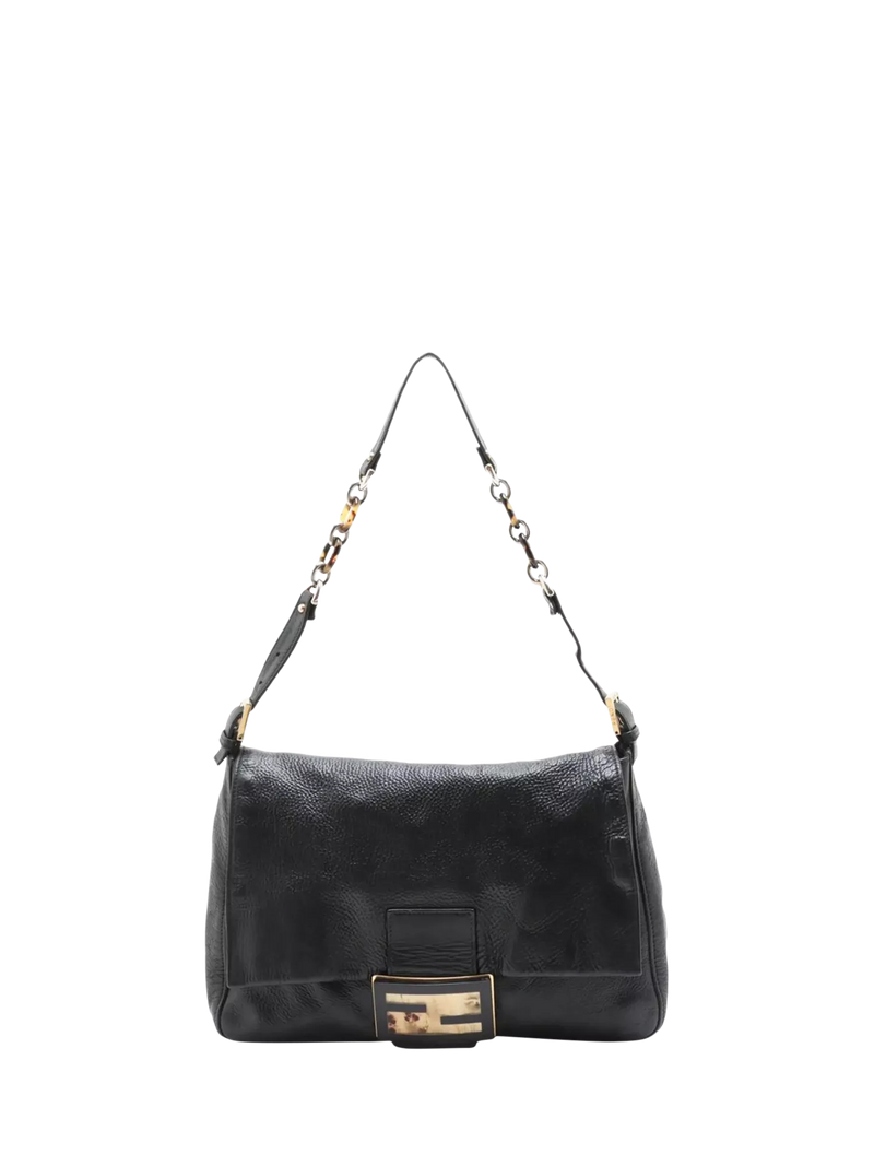 Fendi Mama Baguette shoulder bag black leather 33cm - British product