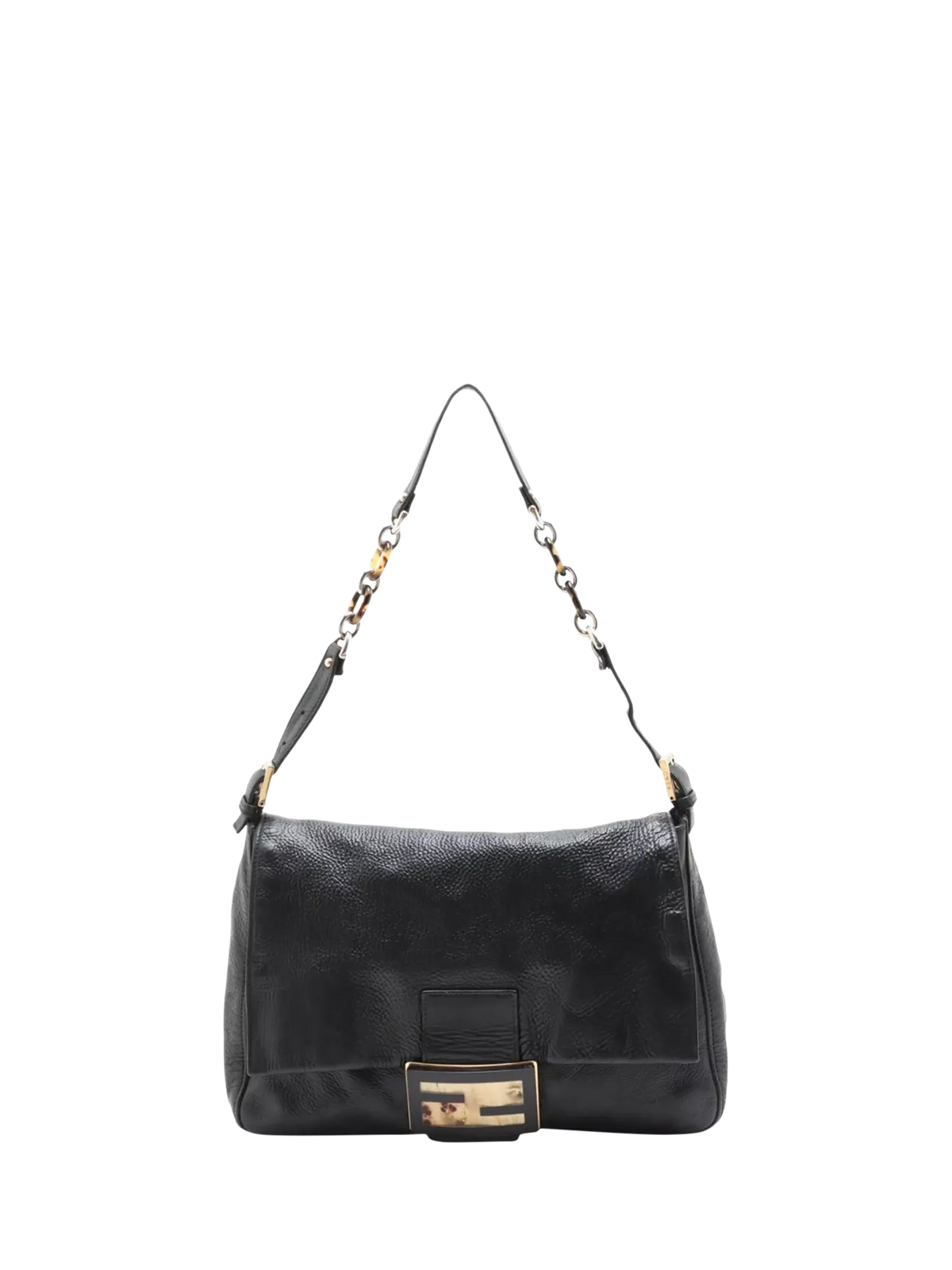 Fendi Mama Baguette shoulder bag black leather 33cm - British product