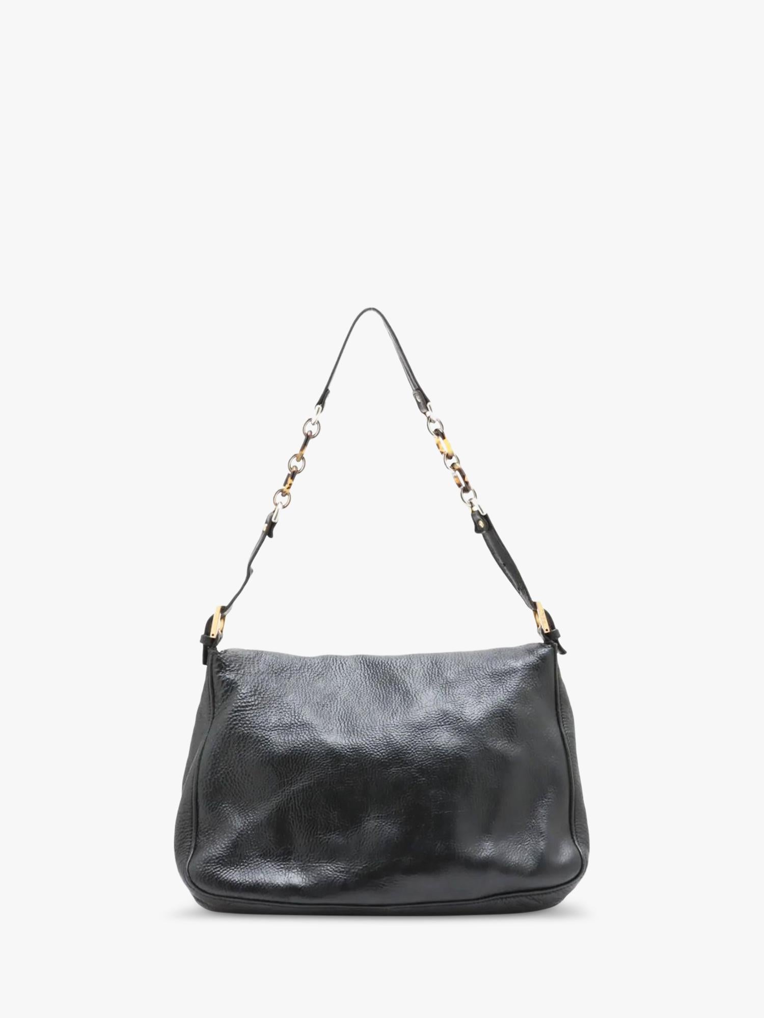Fendi Mama Baguette shoulder bag black leather 33cm - British product