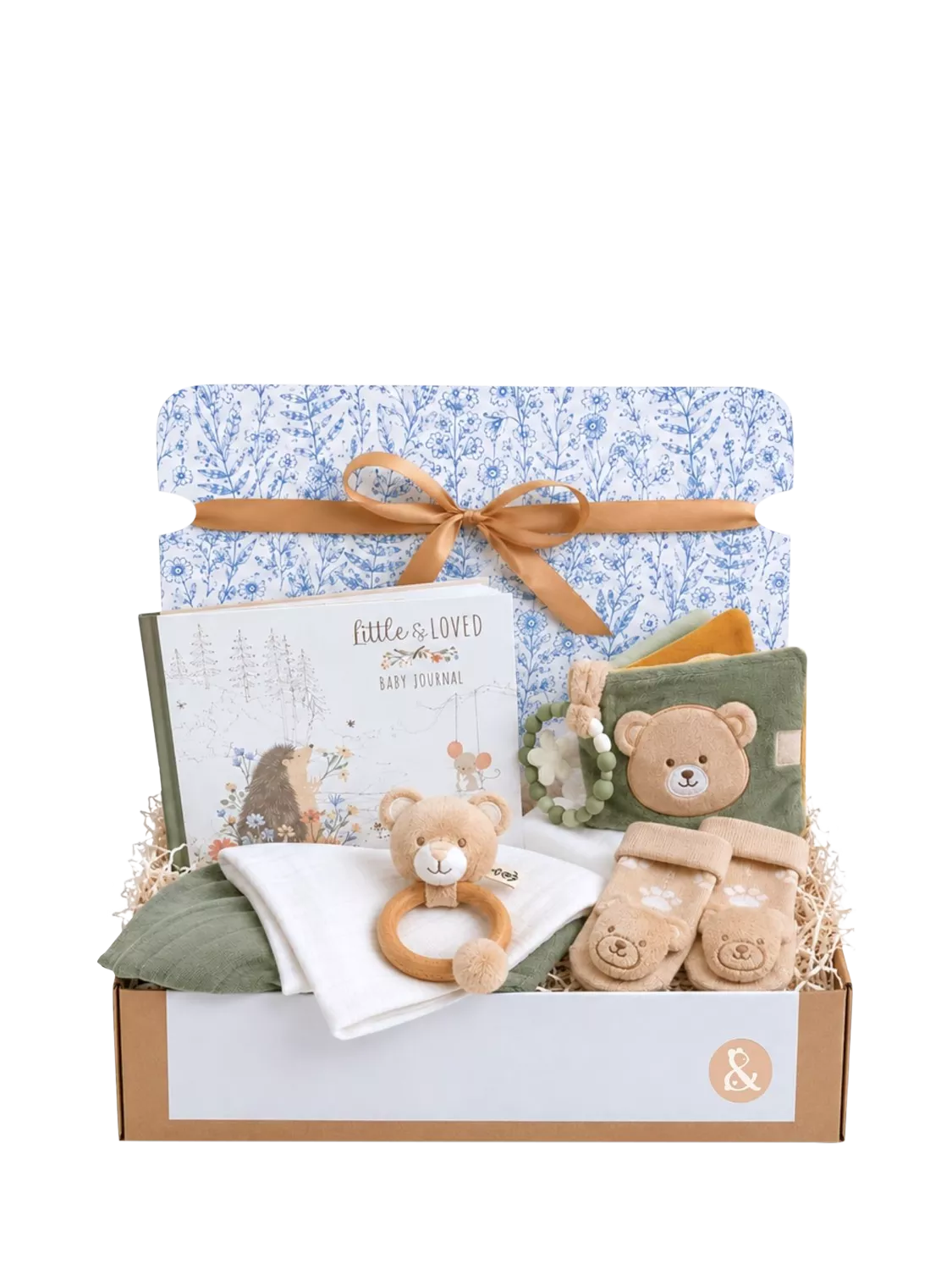 Bumbles & Boo baby gift hamper with personalised card, UK version