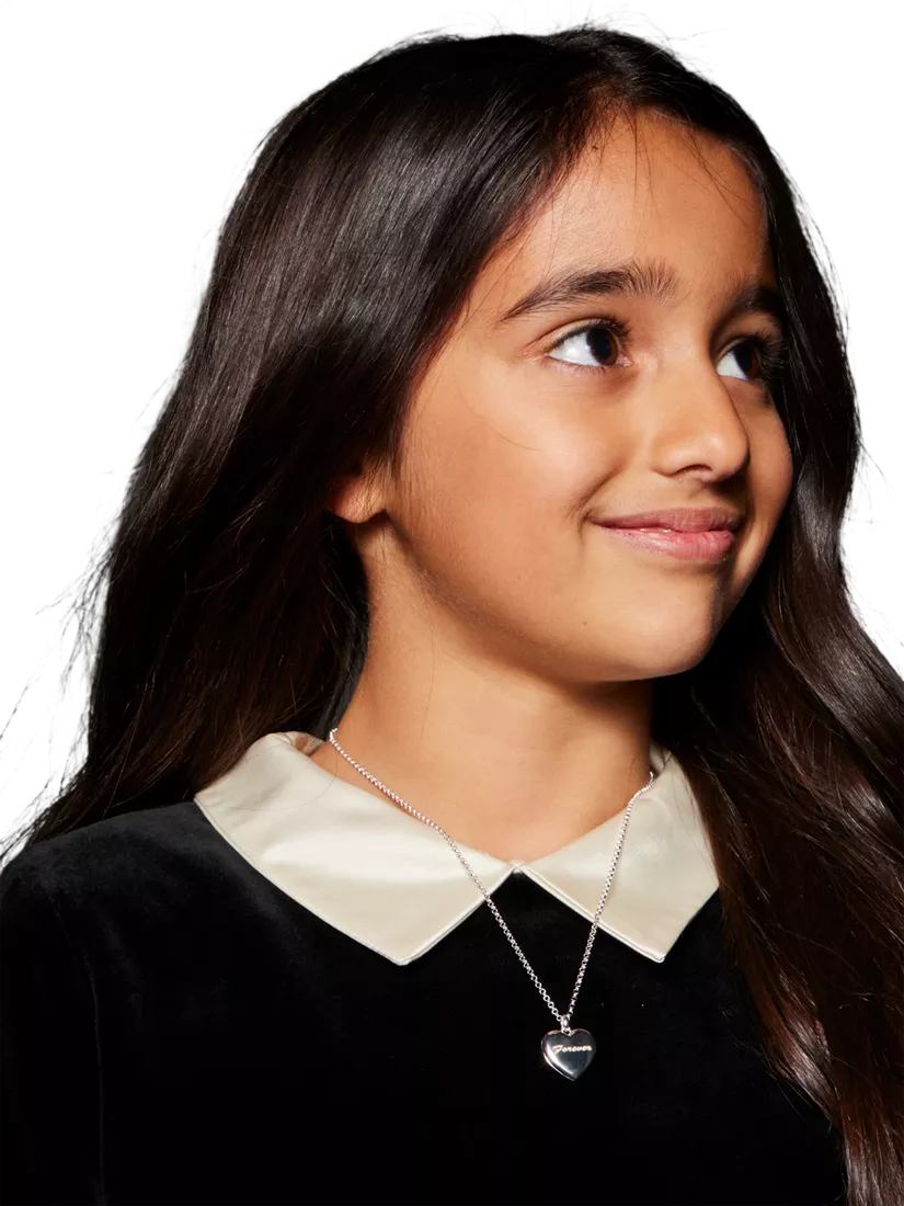 Little Star Olivia silver heart locket for children, UK version