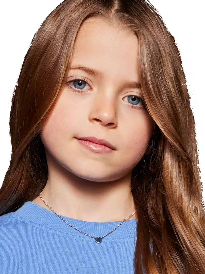 Little Star Lexi silver heart necklace for girls (British brand)