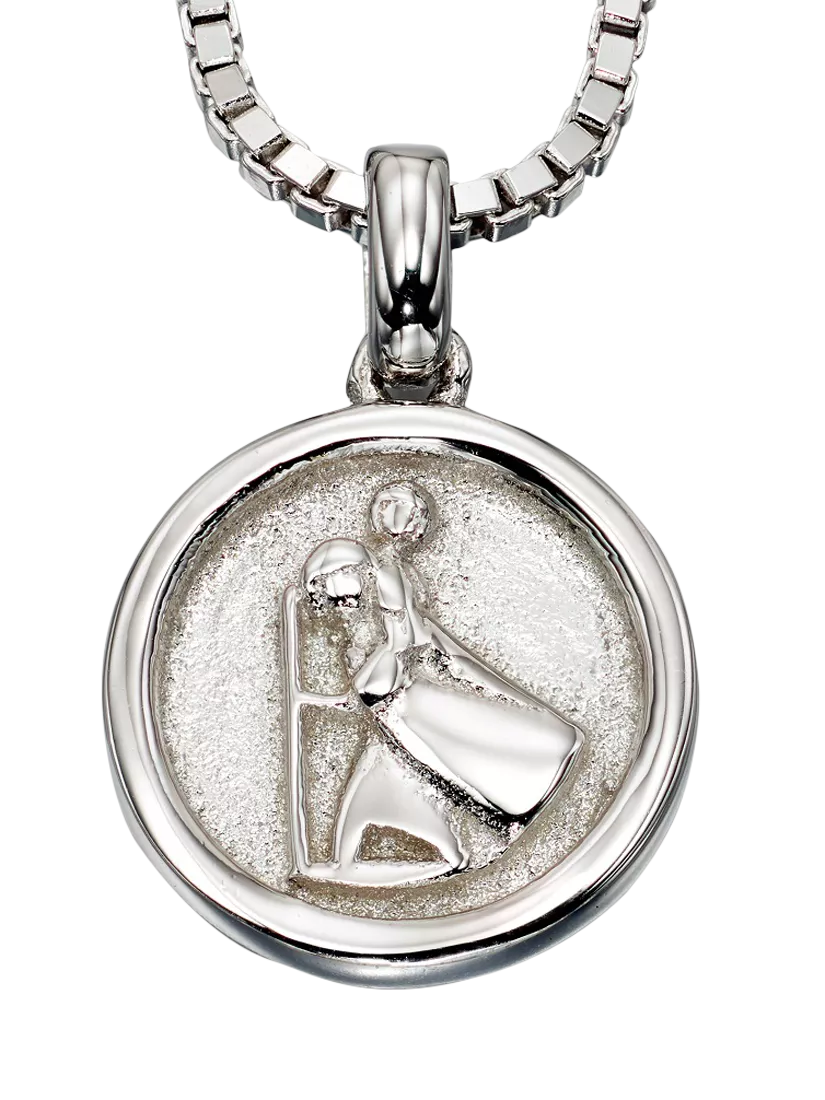 Little Star silver St Christopher pendant necklace 38cm, UK version