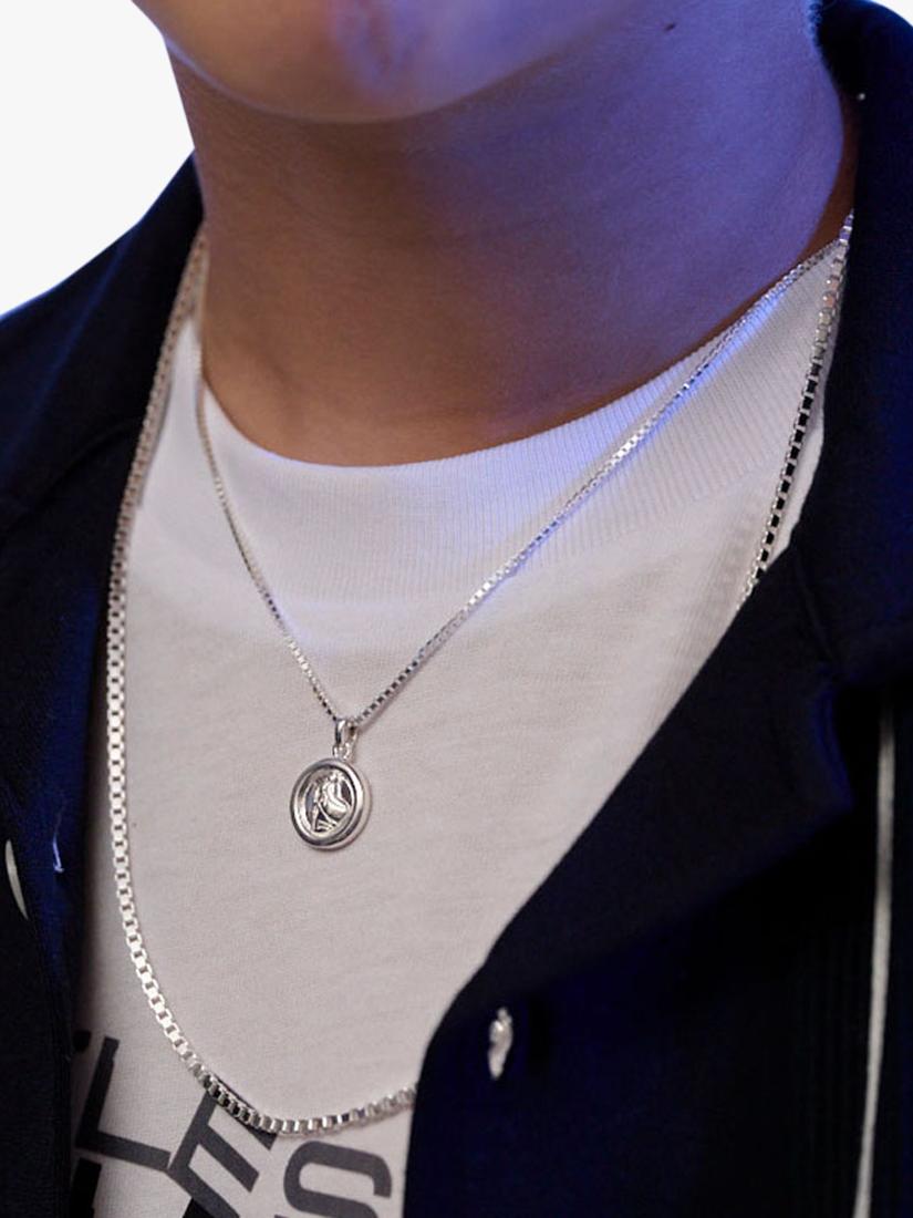 Little Star silver St Christopher pendant necklace 38cm, UK version