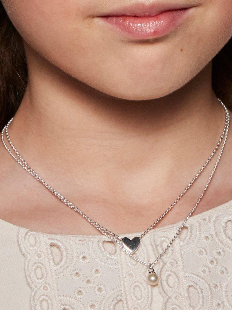 Little Star kids' Isla pearl pendant on silver chain (British brand)