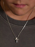 Little Star silver cross pendant necklace for boys - British product