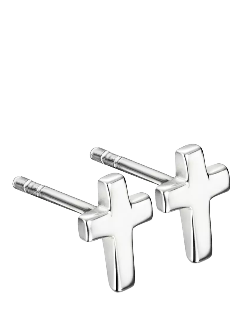 Little Star Eden cross stud earrings sterling silver - British product