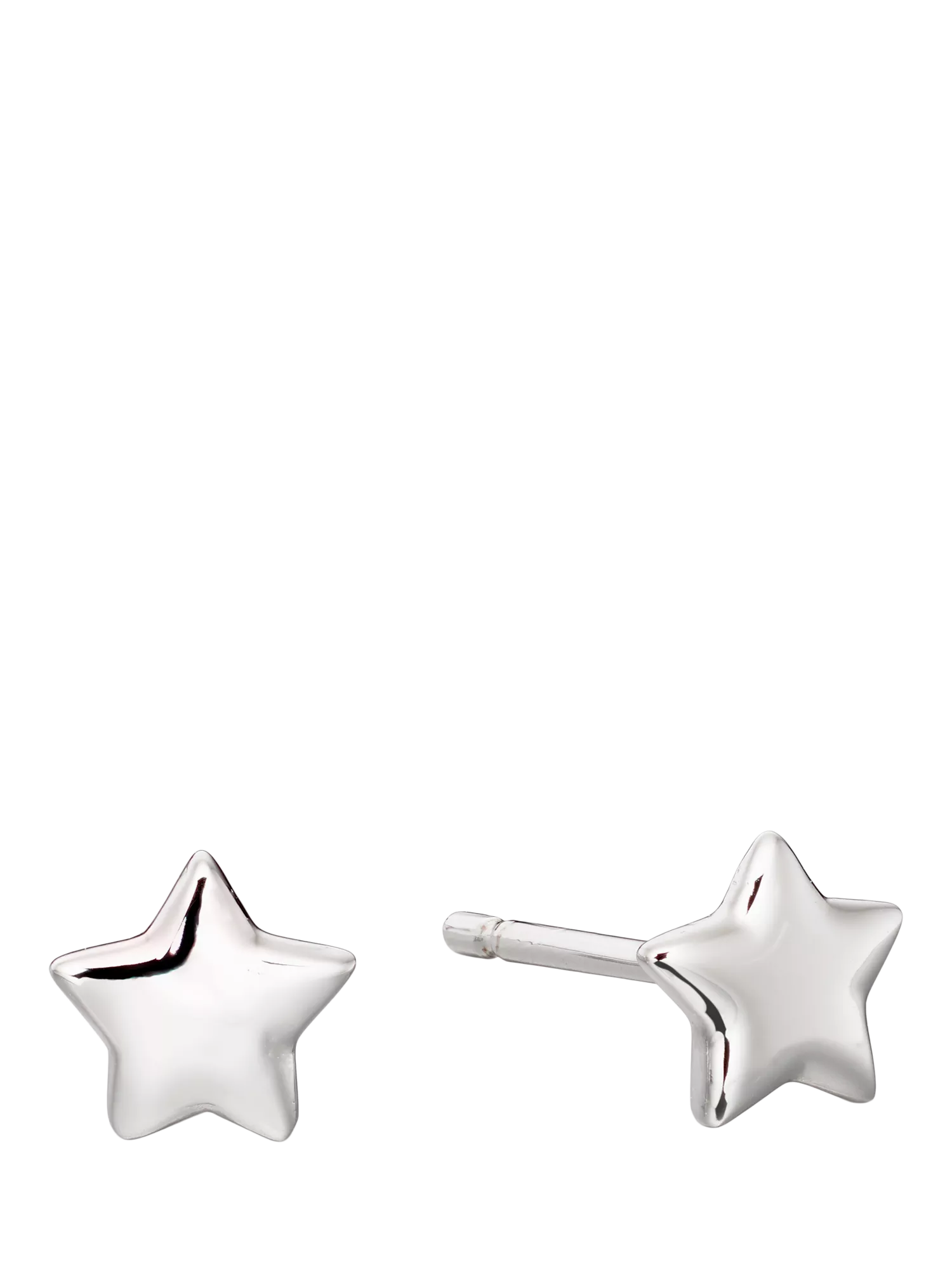 Little Star kids' silver 5mm star stud earrings (British brand)