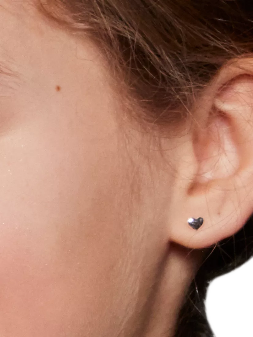 Little Star heart stud earrings sterling silver - (British brand)