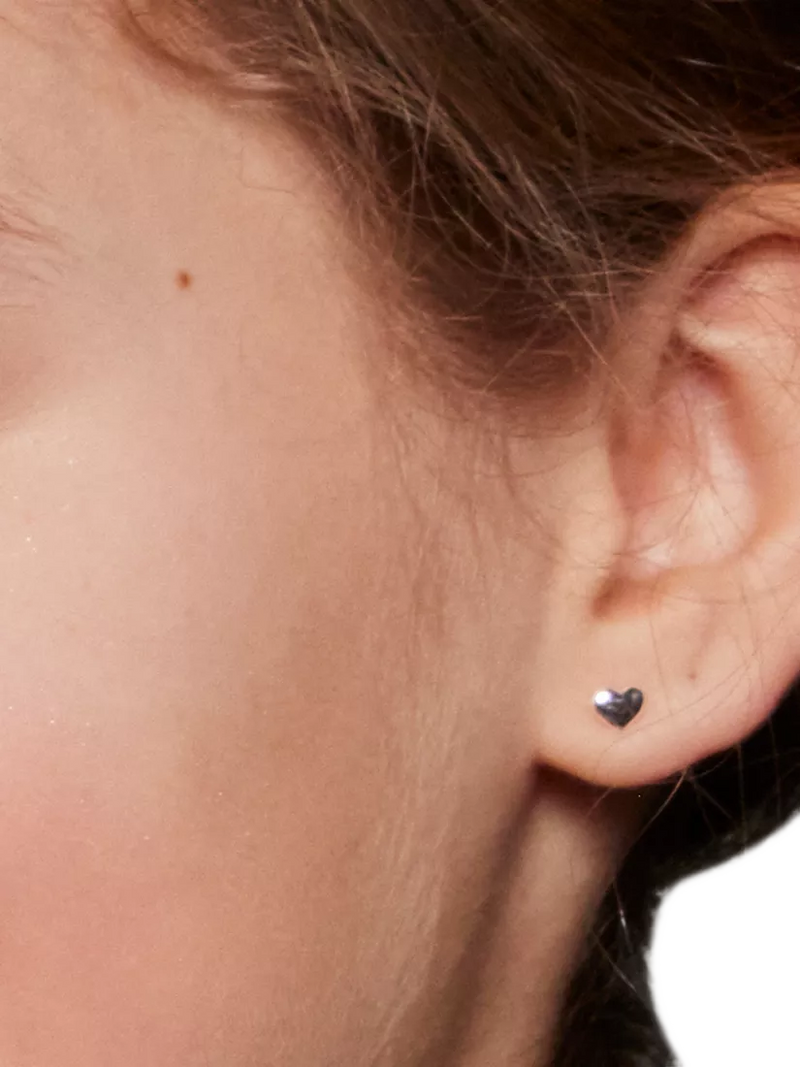 Little Star heart stud earrings sterling silver - (British brand)