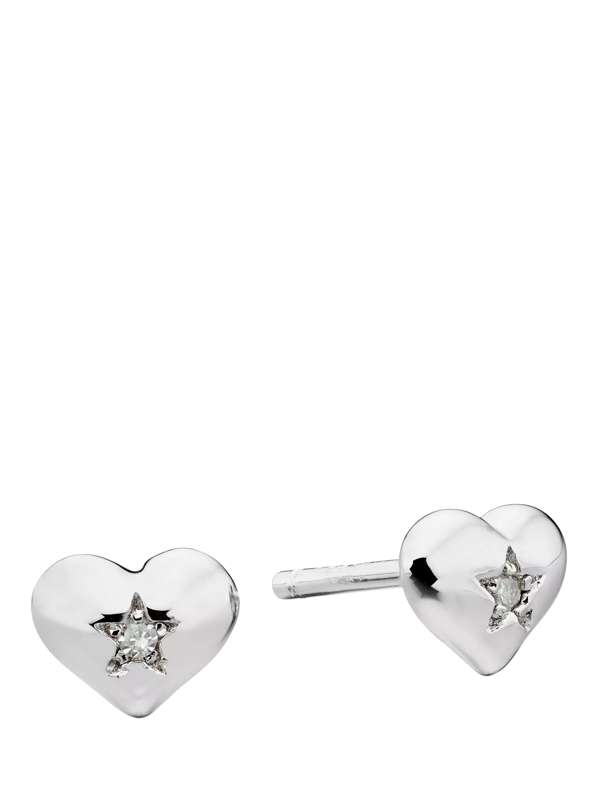Little Star Suri diamond heart stud earrings (British brand)