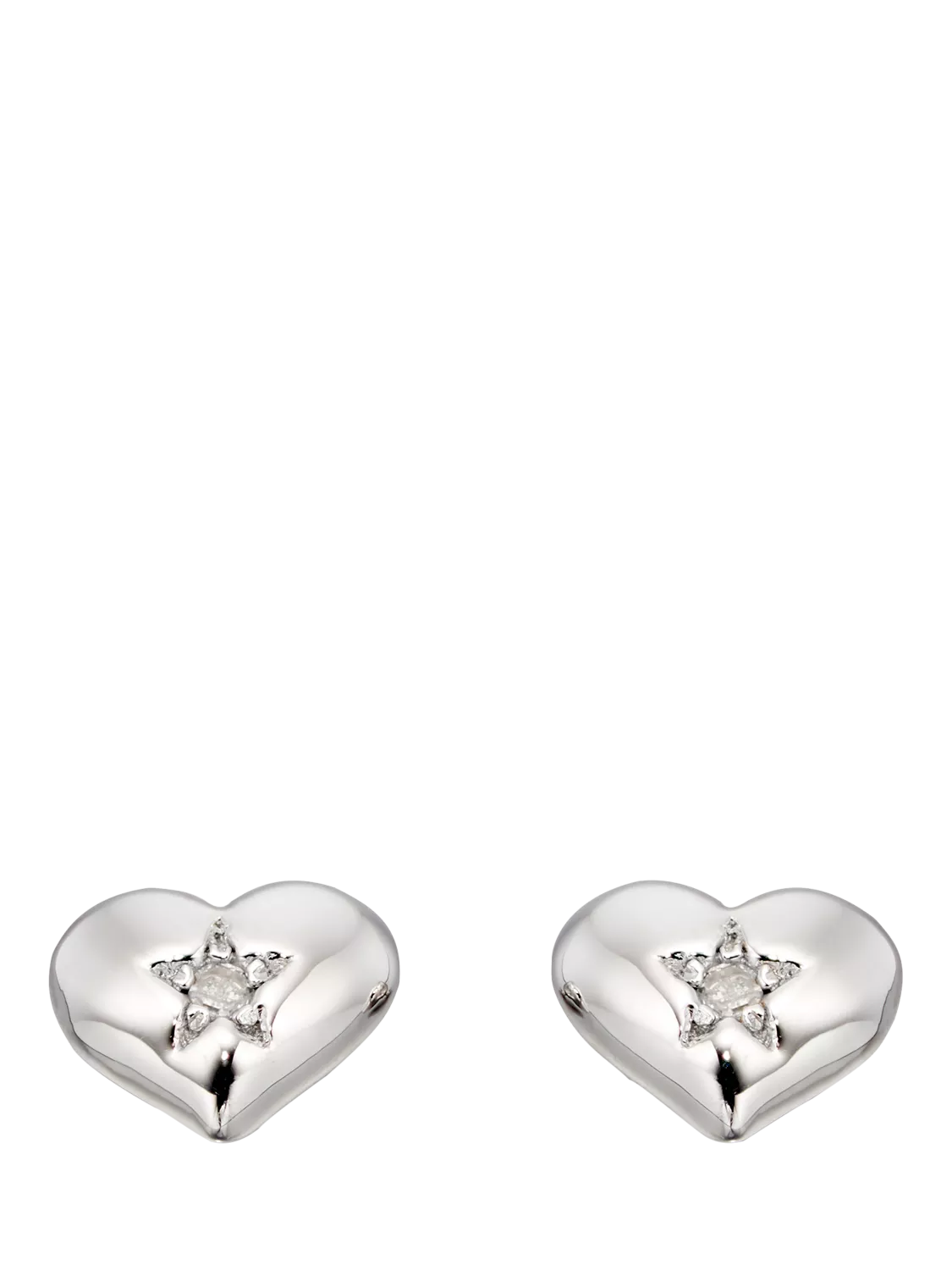 Little Star Suri diamond heart stud earrings (British brand)