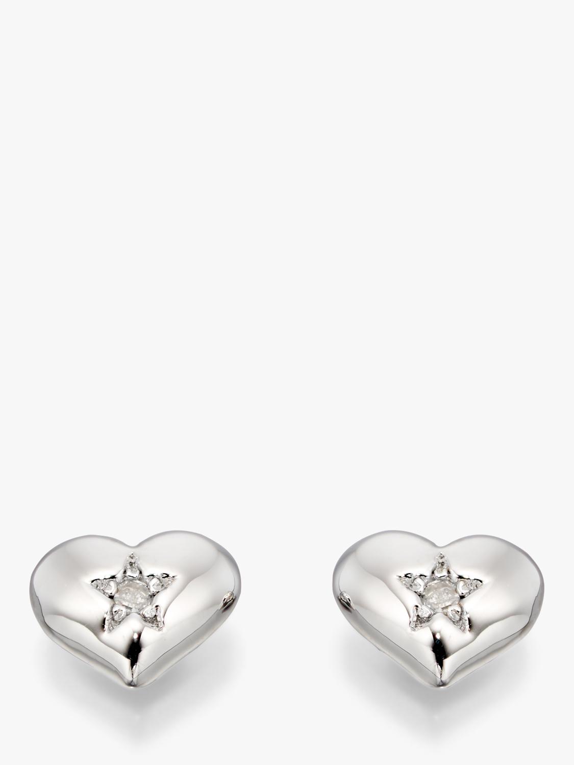 Little Star Suri diamond heart stud earrings (British brand)