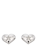 Little Star Suri diamond heart stud earrings (British brand)