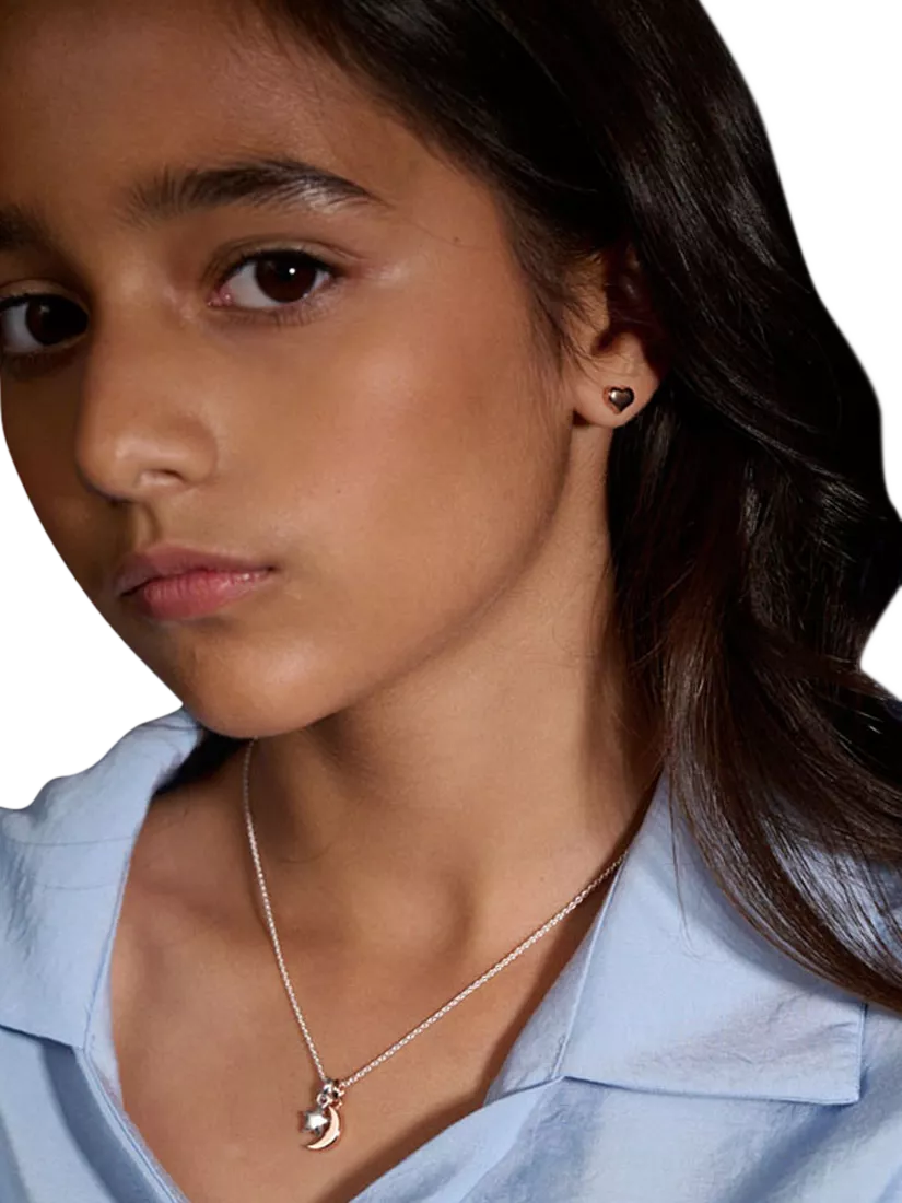Little Star Kids' Emily Heart stud earrings rose gold, UK version