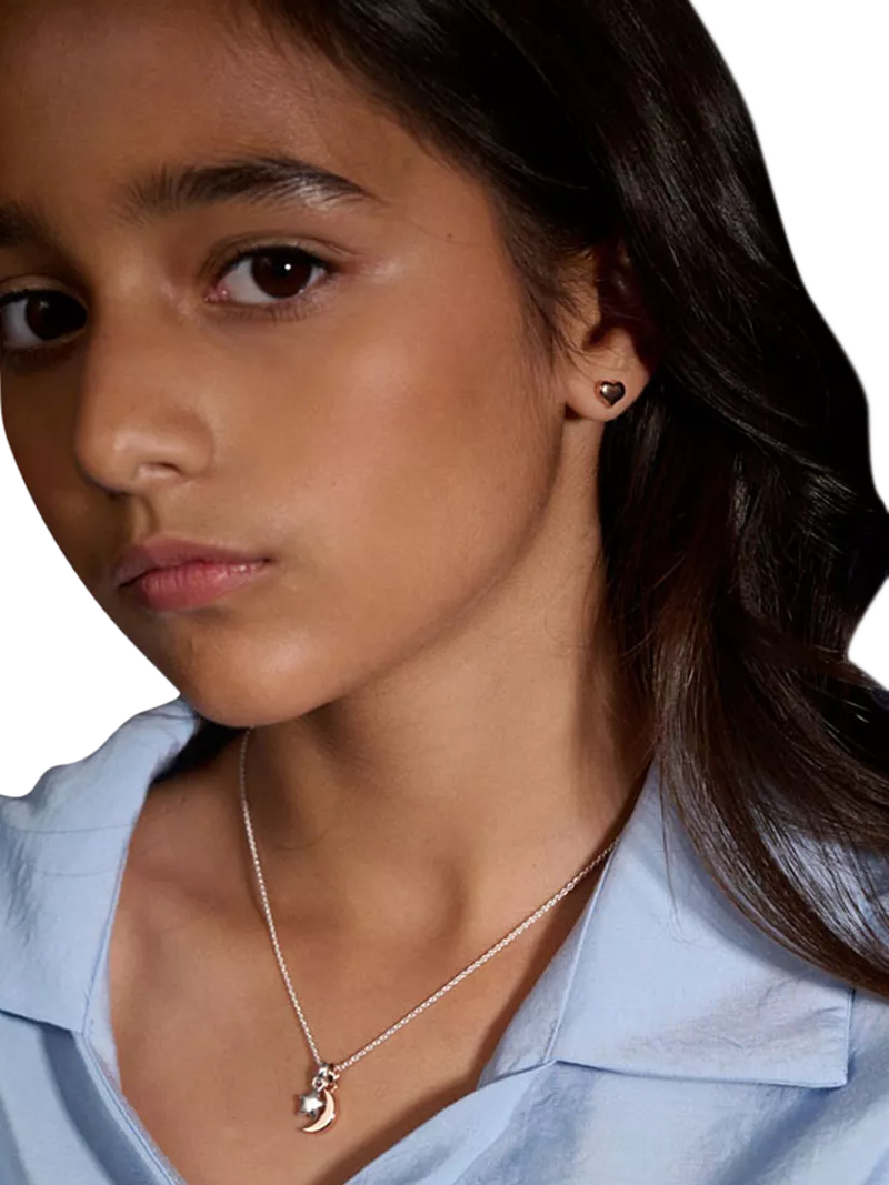 Little Star Kids' Emily Heart stud earrings rose gold, UK version