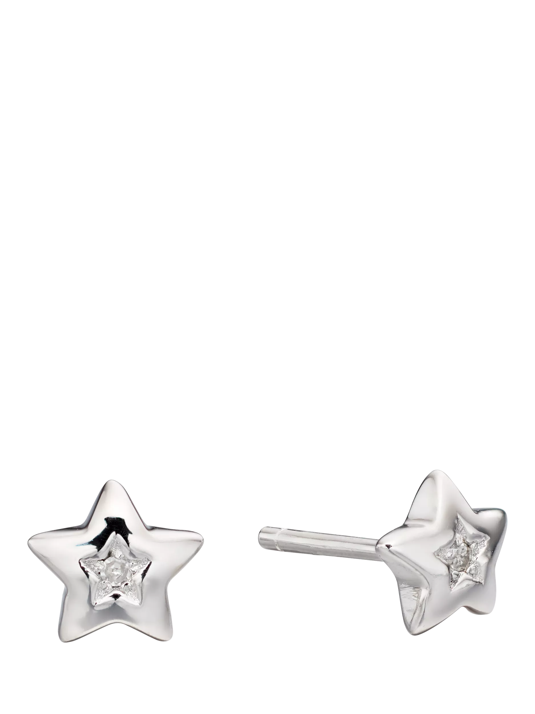 Little Star silver star stud earrings, UK version