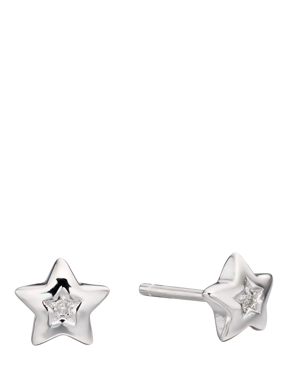 Little Star silver star stud earrings, UK version