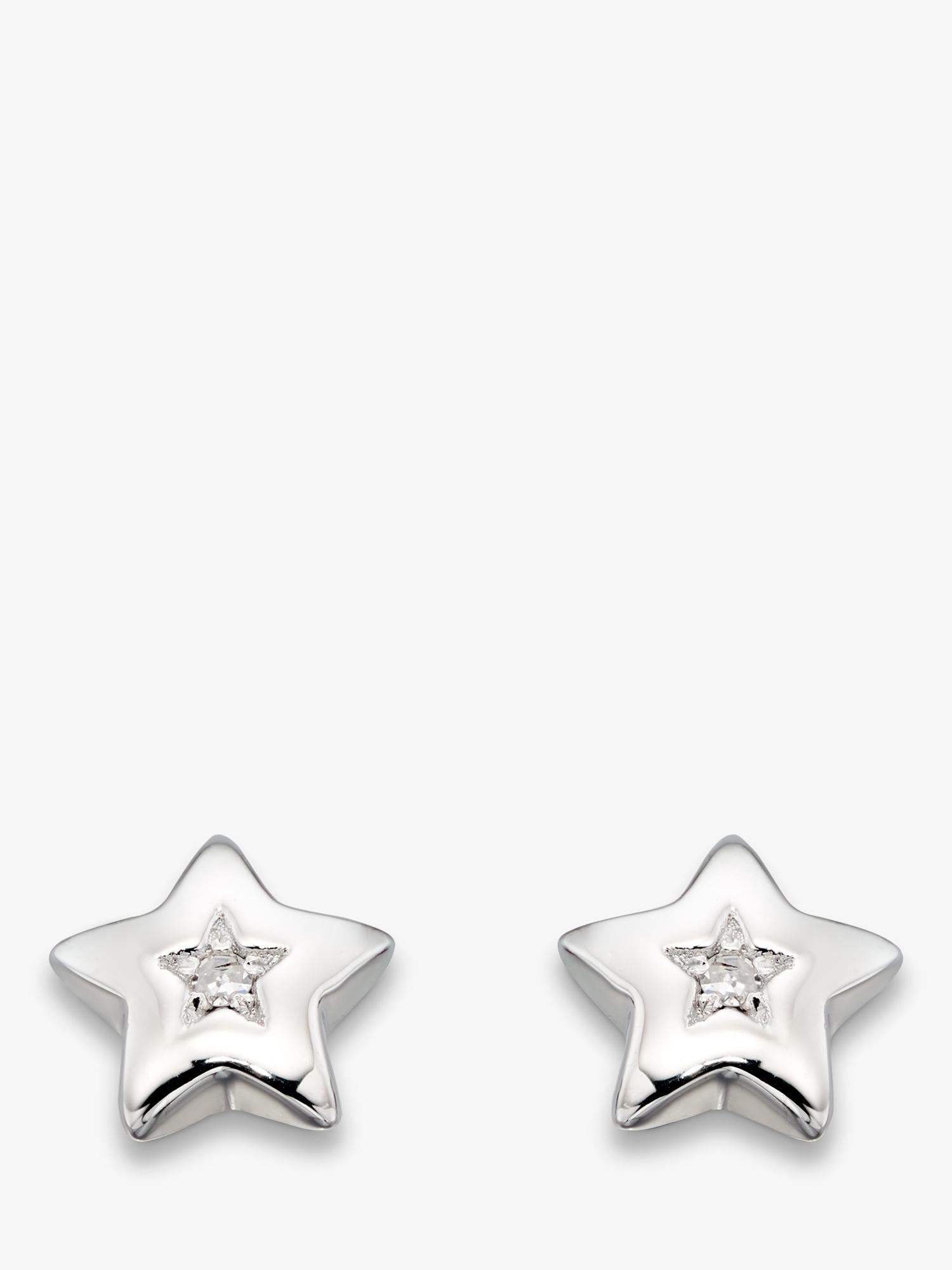 Little Star silver star stud earrings, UK version