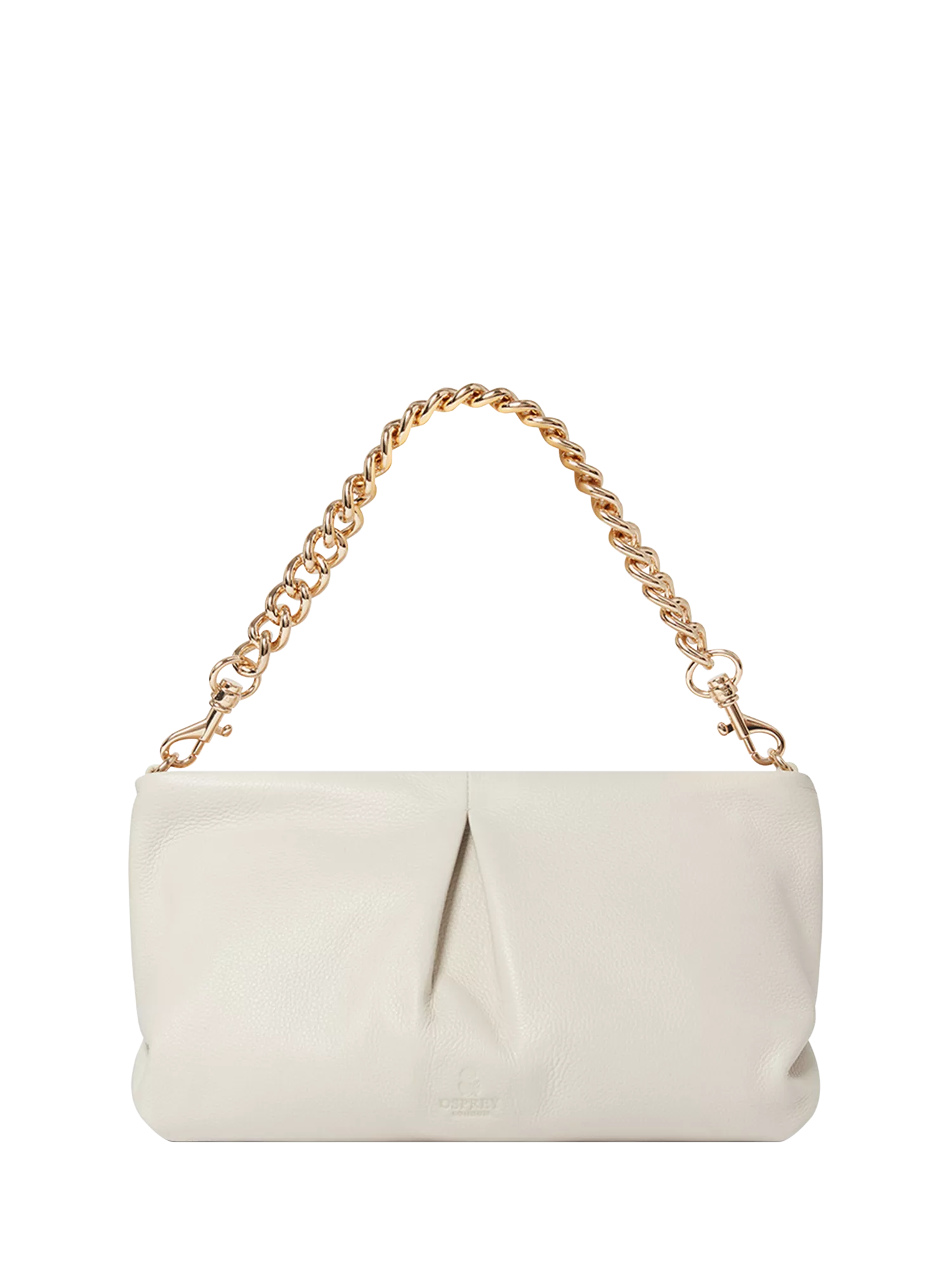 Osprey London Carina Luxe leather shrug bag light stone - British product
