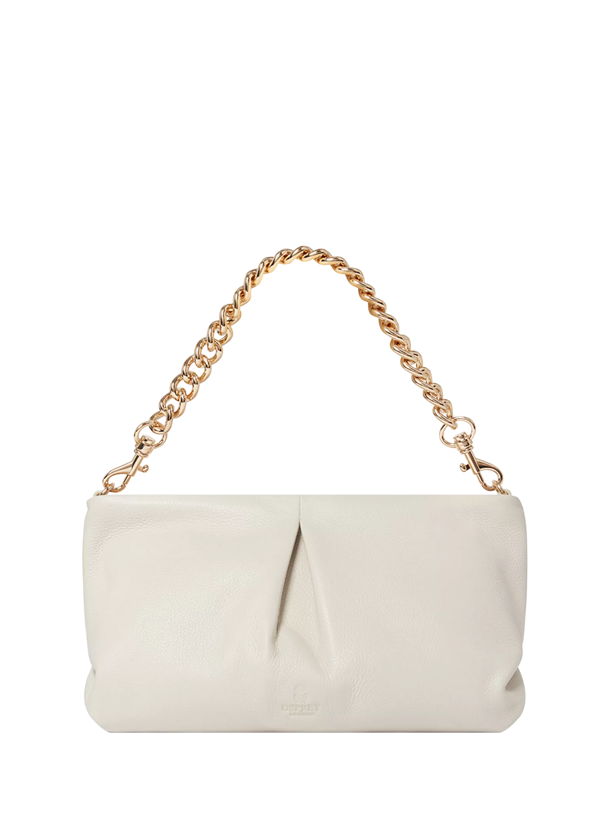 Osprey London Carina Luxe leather shrug bag light stone - British product