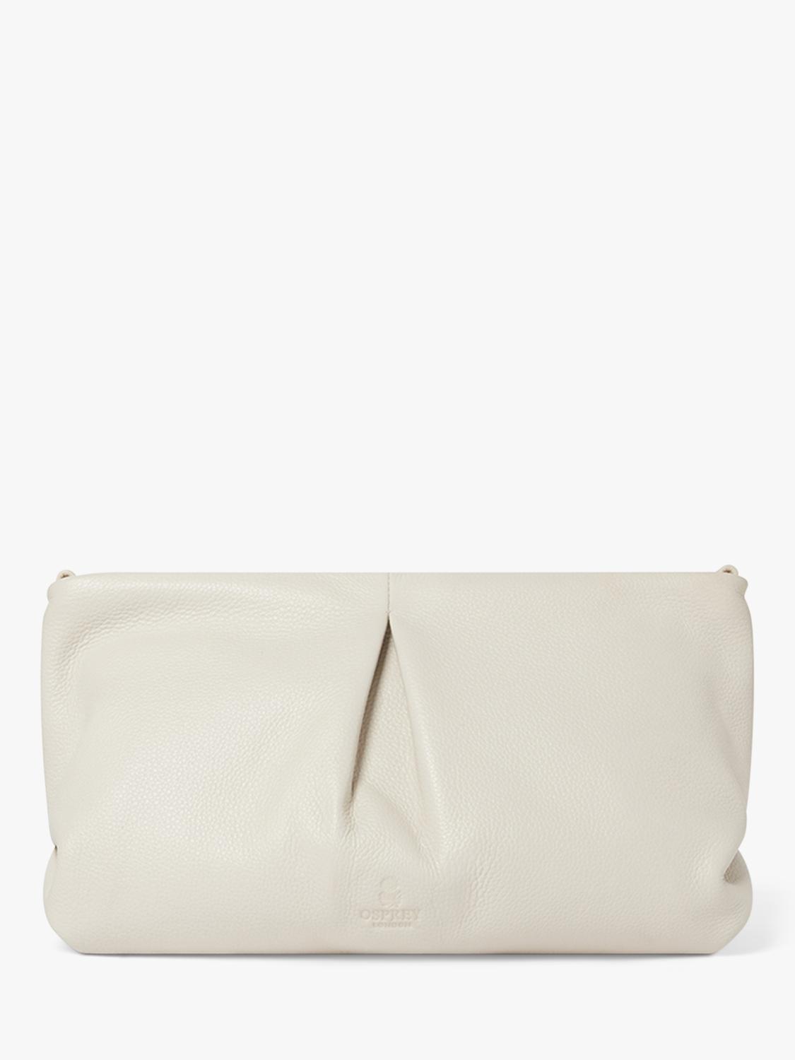Osprey London Carina Luxe leather shrug bag light stone - British product