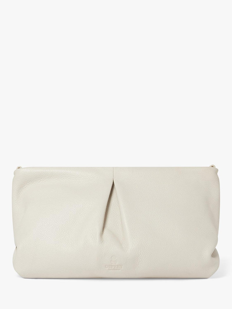 Osprey London Carina Luxe leather shrug bag light stone - British product