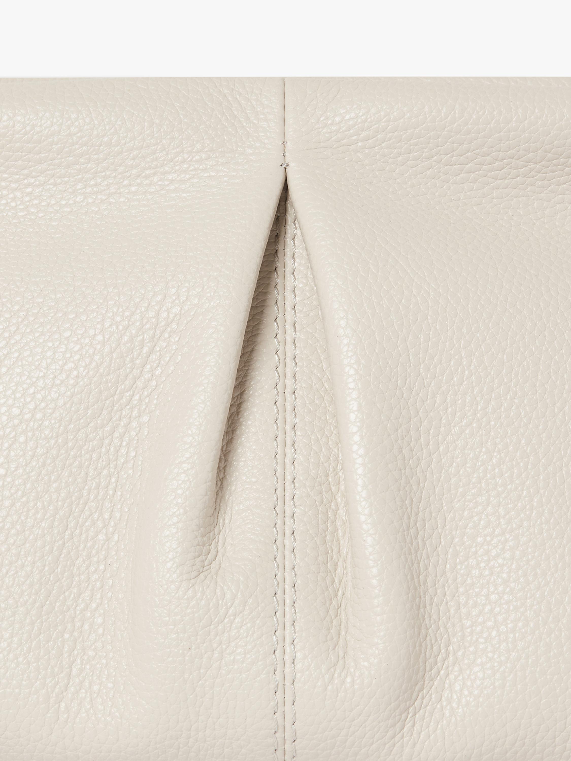 Osprey London Carina Luxe leather shrug bag light stone - British product