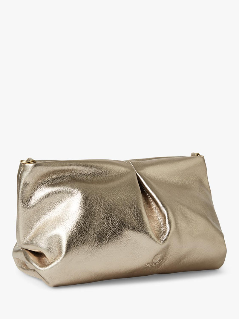 Osprey London Carina Luxe leather shrug bag metallic gold (British brand)