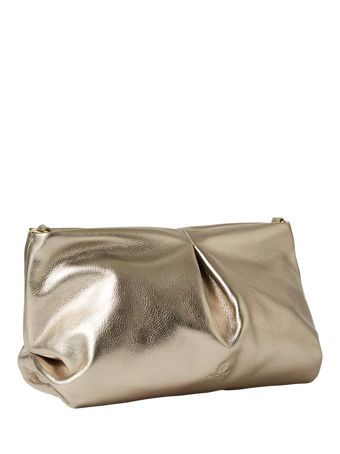 Osprey London Carina Luxe leather shrug bag metallic gold (British brand)